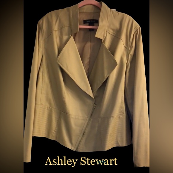 26W Ashley Stewart Peplum Jacket with Asymmetrical Zip - Picture 5 of 12